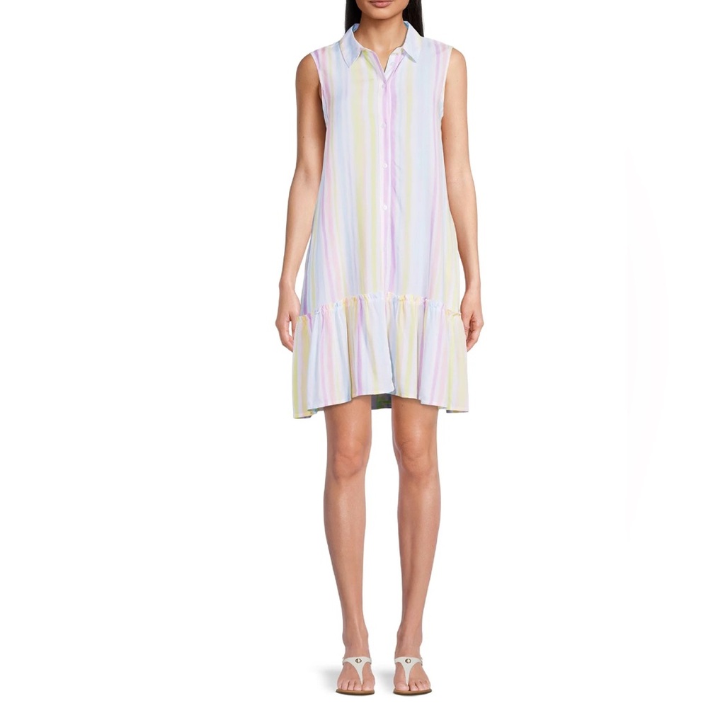 NWT Sleeveless Pastel Striped Dress